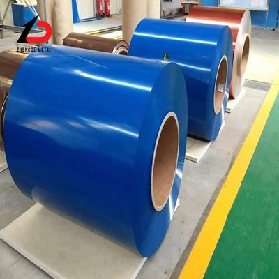 نرد گرم 0.5 * 1250mm 3019 Ral 5030 Ral 9002 Ral 3020 PPGI Dx51d 20/5um 0.47mm ضخامت رنگ پوشانده شده / پیش رنگ