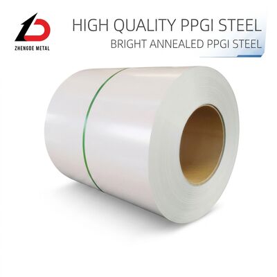 سیم پیچ فولادی PPGI با لایه روی Z40 ~ Z275 و پوشش رنگ 15-20 Um برای کاربردهای صنعتی